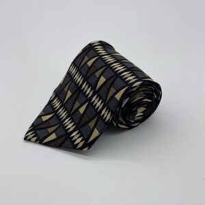 Vintage Z Inc. Zinc Geometric Southwestern‎ Silk Tie Hand Made Necktie